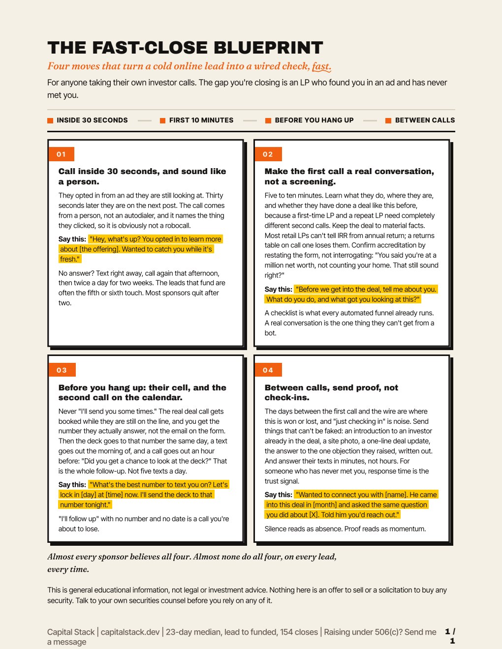 The Fast-Close Blueprint, page one